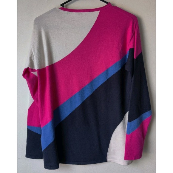 Olsen Cora Vivid Pink Marbled Knit Sweater NWT Relaxed Fit Size 4/XS - Picture 2 of 7